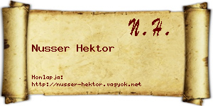 Nusser Hektor névjegykártya